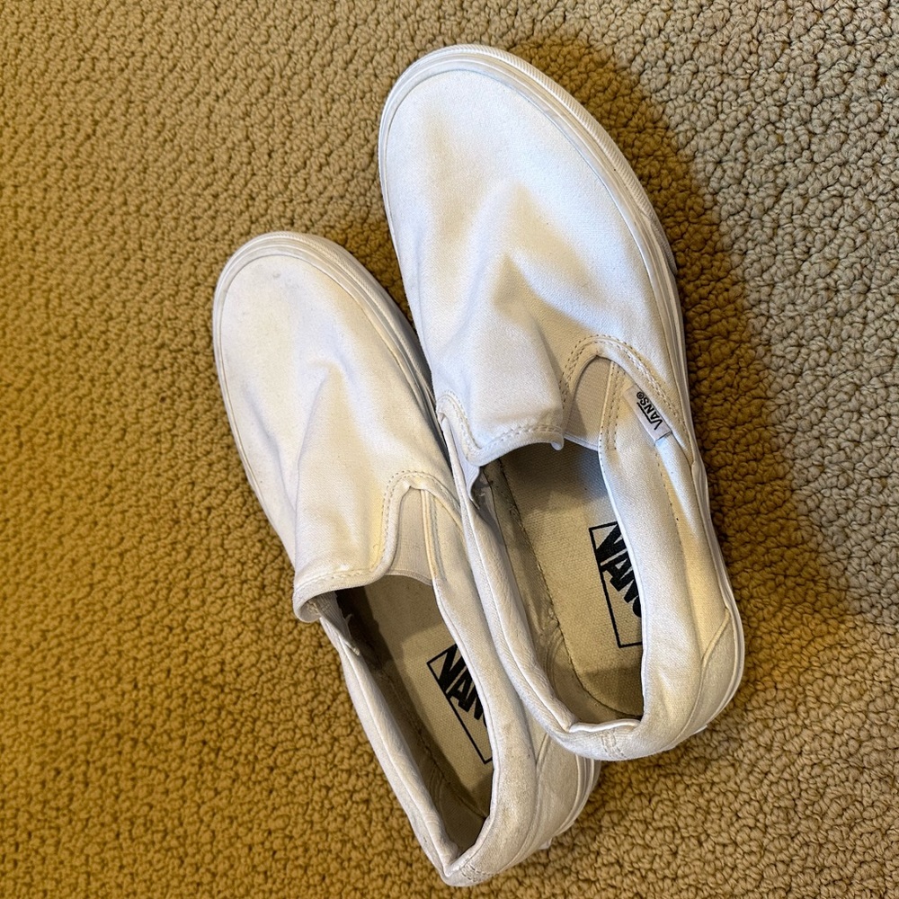 White slip on vans size women’s 10